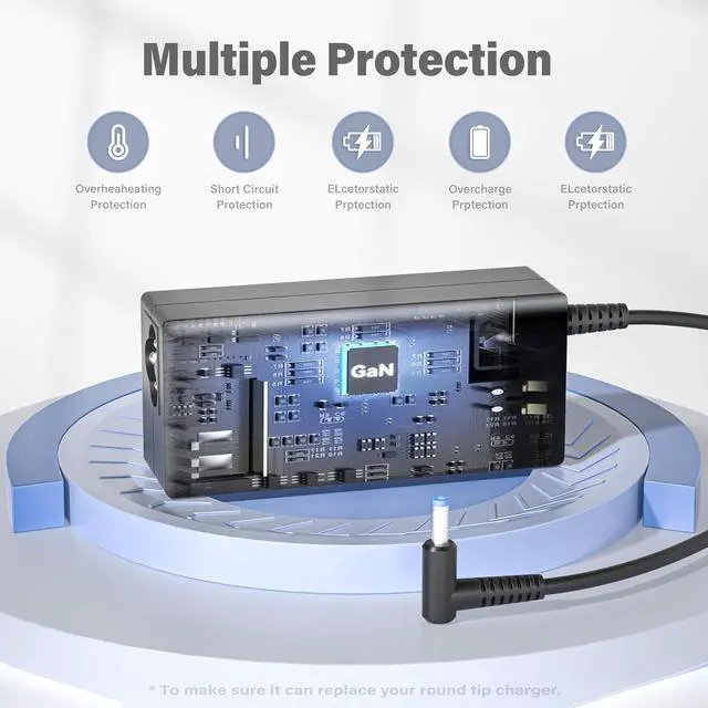 Alt view image 6 of 6 - 65W Charger Compatible with HP Pavilion X360 17 15 Stream 14 13 11 Laptop