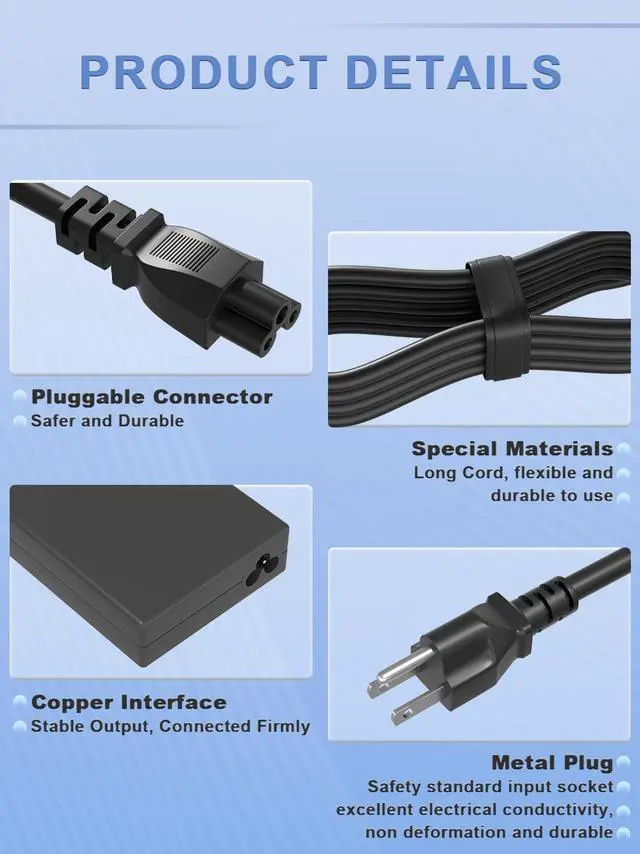 Alt view image 5 of 7 - 150W Charger Compatible with HP ZBook Studio x360/ Fury/Power G11 G10 G9 G8 G7 G6 G5 ZBook 15 17 15u 15v G6 G5 G4 G3 Victus 15 Pavilion 15 17 Gaming Laptop