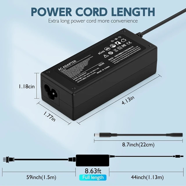 Alt view image 2 of 7 - ROLADA 65W 45W AC Adapter Charger Compatible with Dell