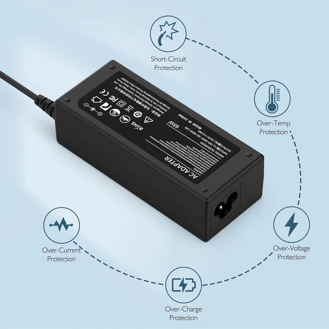 Alt view image 6 of 7 - ROLADA 65W 45W AC Adapter Charger Compatible with Dell