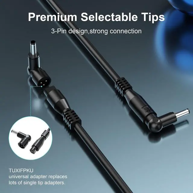 Alt view image 3 of 7 - 90W Universal Laptop Charger with 16 Tips for HP Dell Lenovo