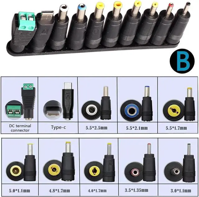 Alt view image 3 of 7 - Laptop DC Power Adapter Kits 41 PCS Universal 5.5 mm x 2.1 mm DC AC Power Adapter Tips Connector for Thinkpad Power Supply Plug Jack Sets