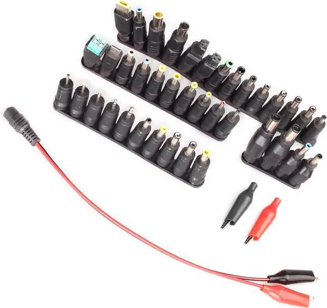 Alt view image 7 of 7 - Laptop DC Power Adapter Kits 41 PCS Universal 5.5 mm x 2.1 mm DC AC Power Adapter Tips Connector for Thinkpad Power Supply Plug Jack Sets