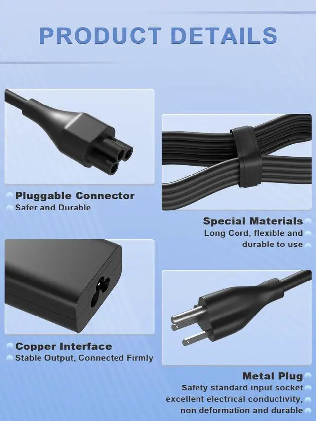 Alt view image 5 of 7 - 65W USB-C Charger Compatible with Dell Inspiron 5482 5582 7390 7440, Pro 13 14 16, XPS 13 12 14, Chromebook 3100 5190, Latitude 7400 7410 7440 7320 3410 3420 5430 5420 9420 Laptop