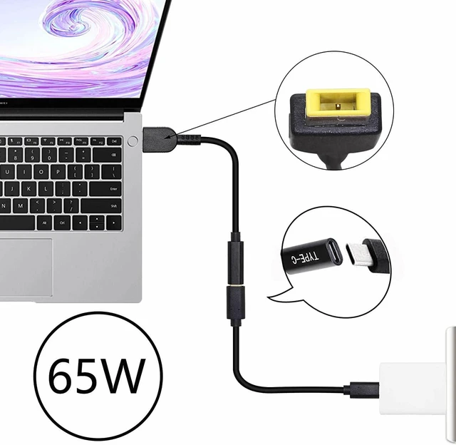 Alt view image 5 of 6 - USB C to Slim-Tip Laptop Charging Cable, USB-C Female to Slim-tip