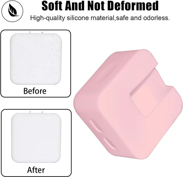Alt view image 4 of 7 - 35W Dual USB-C Port Soft Silicone Charger Cover for MacBook Air 13.6 15 inch M3 M2 Chip 2024 2023, 35W Dual USB-C Port Power Adapter Protective Case Sleeve, Pink