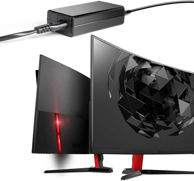 Alt view image 2 of 7 - 12V AC/DC Adapter Charger Compatible with MSI Optix AG32C 32-inch OPTIXAG32C AG32CQ OPTIXAG32CQ 32" MAG27C MAG27CQ 27" MAG24C OPTIXMAG24C 24" Curved Gaming Monitor Display Power Supply