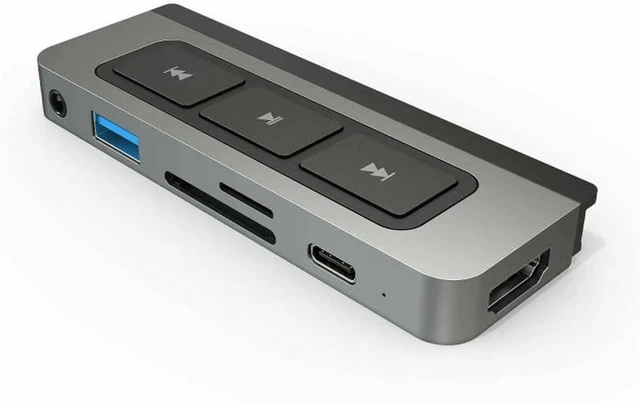 Main image of HyperDrive iPad USB C Hub with Media Player Shortcut Buttons, includes HDMI 4K60Hz, USB-C 5Gbps, USB-A 5Gbps, MicroSD/SD Card Reader, 3.5mm Headphone Jack, Endless Entertainment for iPad Pro Air Mini