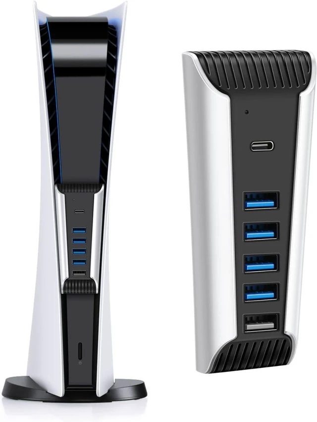 Main image of TNP USB Hub for PS5 Console - High-Speed USB Port Extender Expansion Adapter with 4X USB 2.0, 1x USB 3.1 & 1x Charging Port for PlayStation UHD & Digital Edition (Not Fit for PS5 Slim)