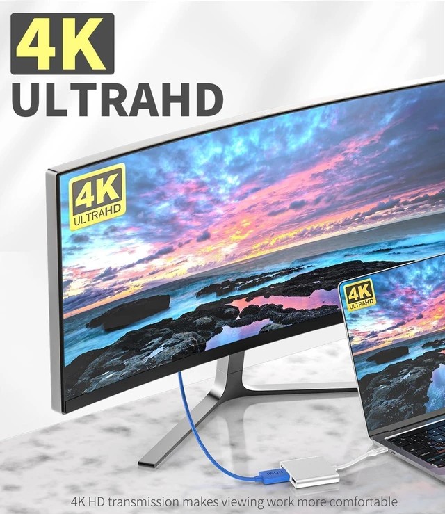 Alt view image 4 of 7 - USB C to HDTV Multiport Adapter with 60w Charging Port,HD 4K Video