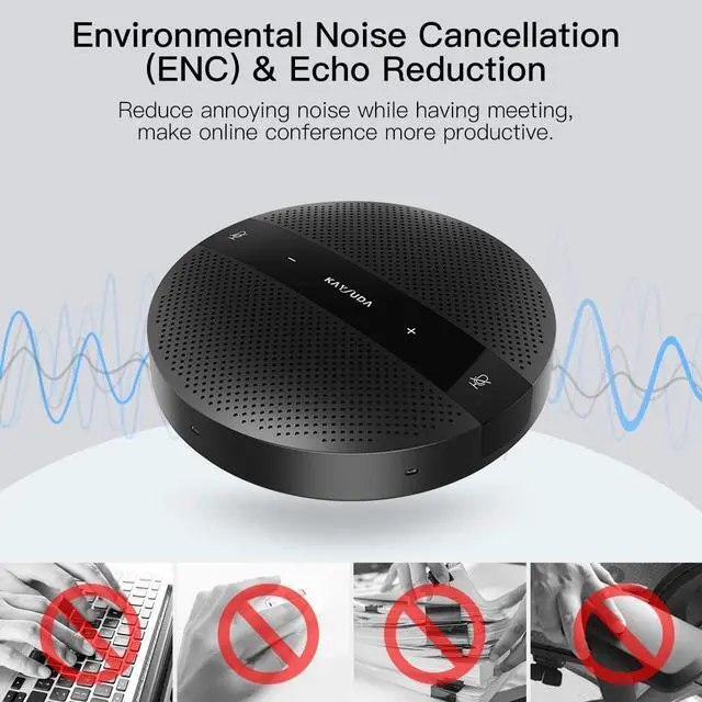 Alt view image 6 of 7 - Kaysuda USB Speaker Phone 360° Omnidirectional Microphone Portable Conference Speakerphone Echo Cancellation for Skype Business of Microsoft Lync, VoIP Calls, Webinar, Phone, Call Center, Recording