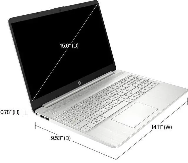 Alt view image 7 of 7 - HP 15 Laptop, 15.6" HD Micro-Edge Display, AMD Ryzen 3 5300U (Beats i7-1065G7), 16GB RAM, 1TB SSD, Wi-Fi 5, Long-Lasting Battery, Fast Charge, Webcam, Numeric Pad, Windows 11 Home, Silver