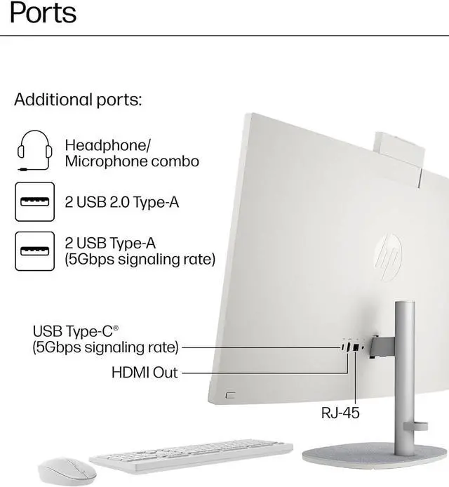 Alt view image 4 of 7 - HP 27-inch All-in-One Desktop PC - 16GB RAM  1TB SSD  Intel Core Ultra 7-155U  FHD Touchscreen Display  Windows 11 Pro  Business AIO for Everyday Use