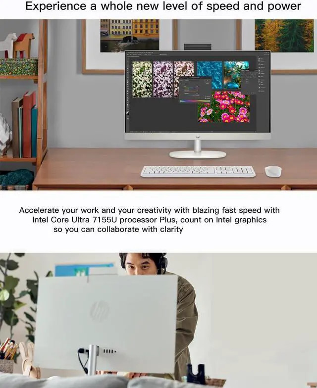 Alt view image 7 of 7 - HP 27-inch All-in-One Desktop PC - 16GB RAM  1TB SSD  Intel Core Ultra 7-155U  FHD Touchscreen Display  Windows 11 Pro  Business AIO for Everyday Use