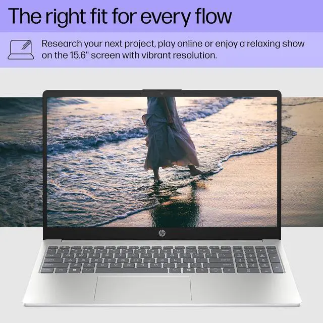 Alt view image 7 of 7 - HP 15.6 inch FHD IPS Touch Laptop, AMD Ryzen 7 7730U, 16GB RAM 1TB SSD, Windows 11 Pro, Natural Silver