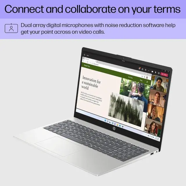 Alt view image 6 of 7 - HP 15.6 inch FHD IPS Touch Laptop, AMD Ryzen 7 7730U, 16GB RAM 1TB SSD, Windows 11 Pro, Natural Silver