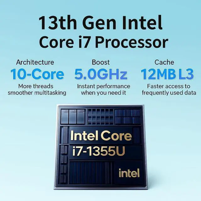 Alt view image 3 of 7 - HP 17.3" HD+ Touchscreen Laptop, Rose Gold, Intel Core i7-1355U, 32GB RAM, 1TB SSD, Backlit Keyboard, Fingerprint Reader, Wi-Fi 6, Windows 11 Pro