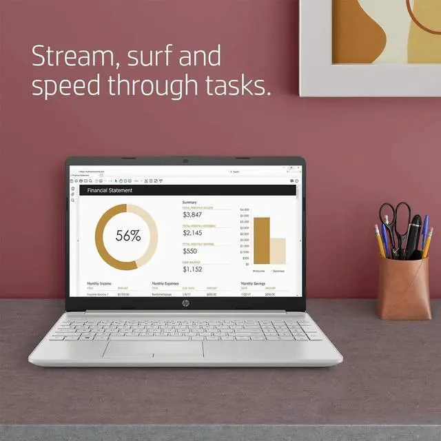Alt view image 7 of 7 - HP Business Laptop, 15.6" HD Display, AMD Ryzen 3-5300U, 16GB RAM, 1TB SSD, AMD Radeon Graphics, HD Webcam, Numeric Keypad, Win 11 Pro