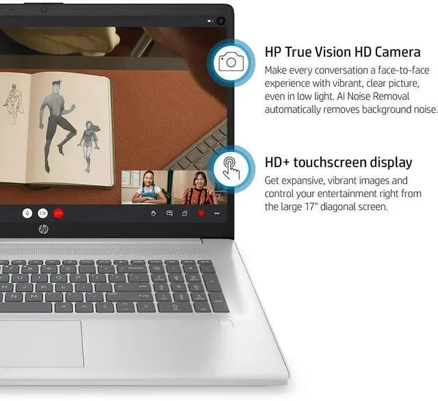 Alt view image 4 of 7 - HP 17.3 Inch HD+ Touchscreen Laptop Computer, Intel Core i7-1355U, 64GB RAM, 1TB SSD, Fingerprint Reader, Windows 11 Pro