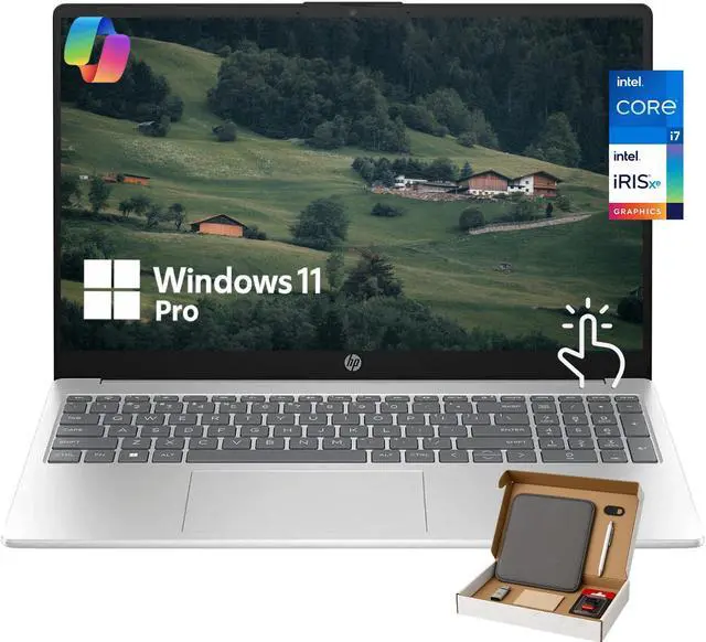 Main image of HP 15.6" FHD Touchscreen Business Laptop, 13th Gen Intel Core i7-1355U, 16GB RAM, 1TB SSD, Intel Iris Xe Graphics, Wi-Fi 6, Long Battery Life, Copilot AI, Windows 11 Pro