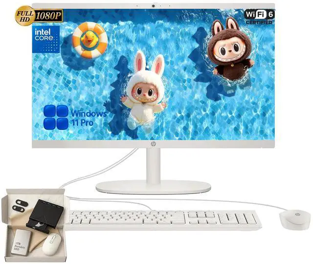 Main image of HP All-in-One Desktop Computer PC - 21.5" FHD Display, Intel Celeron J4025, 16GB RAM, 512GB SSD, Wi-Fi 6, Windows 11 Pro, For Home and Business