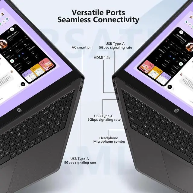 Alt view image 5 of 6 - HP 255 G10 Business Laptop, 15.6" FHD Display, AMD Ryzen 7 7730U, 16GB DDR4, 512GB PCIe SSD, AMD Radeon, Numeric Keypad, Wi-Fi 6, HD Webcam, Bluetooth, Windows 11 Pro