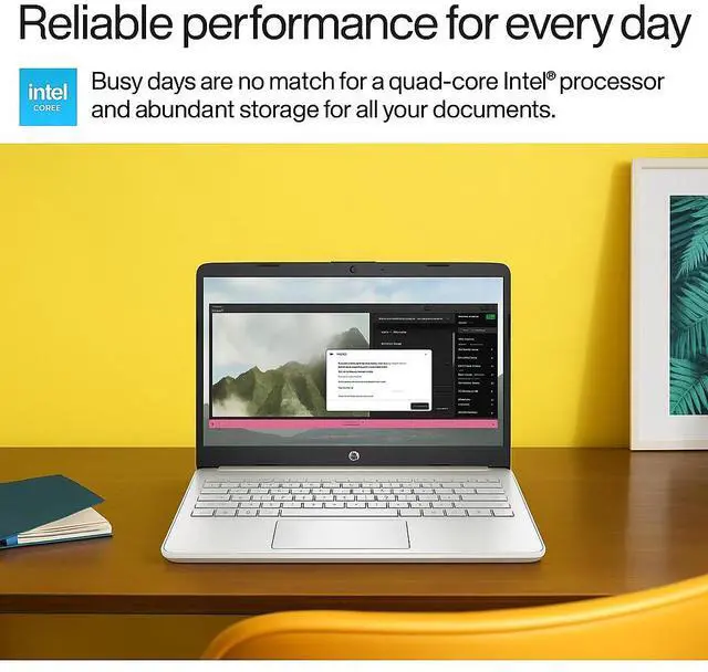 Alt view image 7 of 7 - HP 14" Laptop Student Business Computer, Intel N150 Processor, 1-Year Microsoft 365, 16GB RAM, 128GB UFS, 256GB Micro SD Card, Copilot AI, Windows 11 Pro