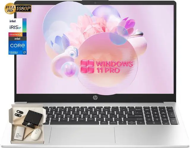 Main image of HP 250 G10 Laptop Computer for Business, Intel Core i7-1355U, 16GB RAM, 512GB SSD, 15.6" FHD Display, Windows 11 Pro, Numeric Keypad, Webcam Privacy Shutter, Wi-Fi 6