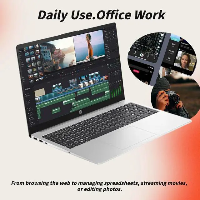 Alt view image 5 of 7 - HP 250 G10 Laptop Computer for Business, Intel Core i7-1355U, 16GB RAM, 512GB SSD, 15.6" FHD Display, Windows 11 Pro, Numeric Keypad, Webcam Privacy Shutter, Wi-Fi 6