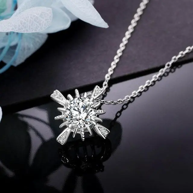 Main image of 1Ct Moissanite Diamond Cut Starfish Necklaces for Women -18K Plated Sterling Silver Chain Pendant, D Color Dancing Jewelry, Mother's Day Jewelry Gifts for Women Mom/Wife/Sister