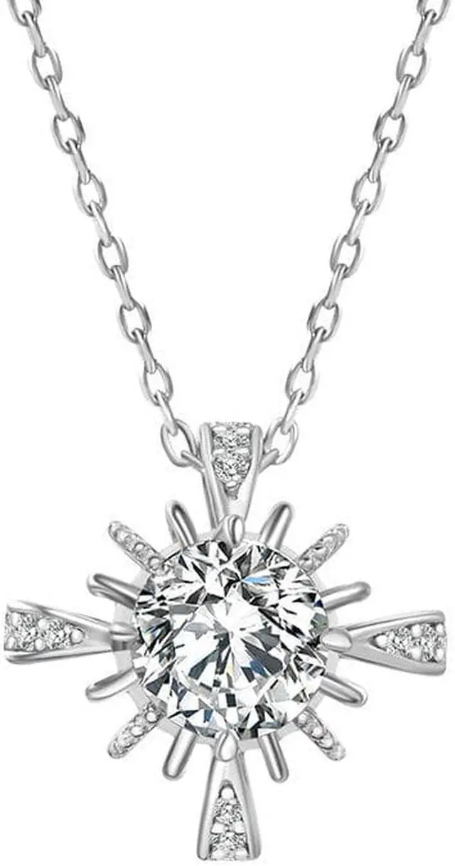 Alt view image 3 of 6 - 1Ct Moissanite Diamond Cut Starfish Necklaces for Women -18K Plated Sterling Silver Chain Pendant, D Color Dancing Jewelry, Mother's Day Jewelry Gifts for Women Mom/Wife/Sister