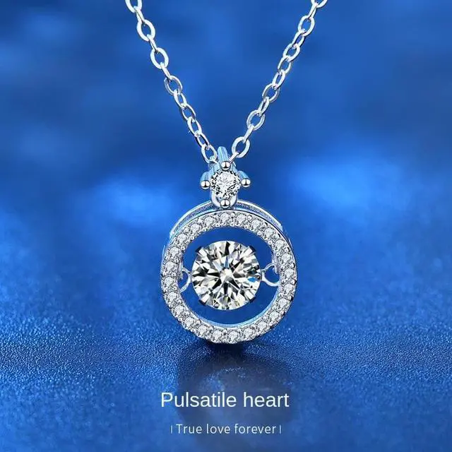 Alt view image 2 of 7 - Original Design 0.5CT Moissanite Female Fashion Necklace 925 Sterling Silver Clavicle Pendant Necklace for Women Senior Jewelry Wedding Valentine's Day Gift