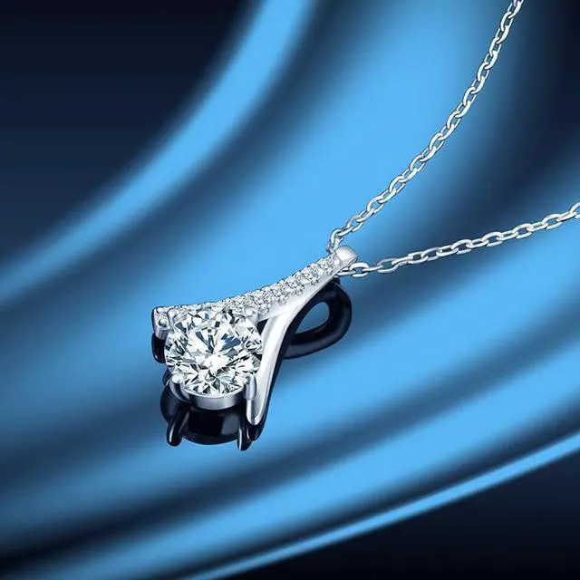 Alt view image 2 of 7 - Eiffel Tower Necklace for Women Girls 1Ct D Color Moissanite Travel Paris Pendant Necklace Gift for Daughter Sister Mom Birthday Christmas