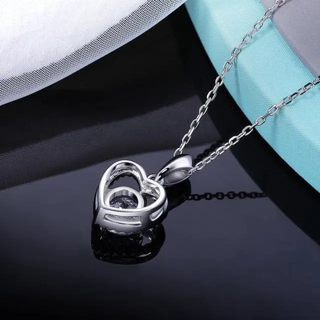 Alt view image 4 of 7 - Heart shaped Moissanite Necklace for Women, 1Ct Moissanite Diamond D Color, 925 Sterling Silver with 18K Gold Plating Jewelry Gifts for Women Mom Wife Ladies Girls, Jewelry Box Packed