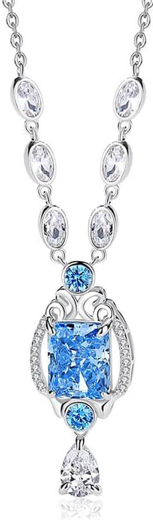 Main image of WAHZAUS 925 Sterling Silver Necklaces for Women Girls, Chain 18"+2" Fashion Necklace for Women Teen Girls Gifts Birthday Gifts Christmas Gifts for Wife Girlfriend Silver Jewelry Gifts for Her