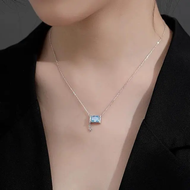 Alt view image 3 of 6 - WAHZAUS 925 Sterling silver necklace for Women Girls high carbon diamond   Fashion simple Star pendant necklace for Wife Girlfriend Mother's Day Silver Jewelry Gifts