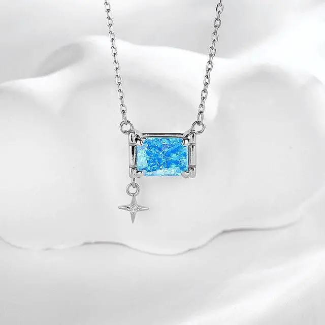 Main image of WAHZAUS 925 Sterling silver necklace for Women Girls high carbon diamond   Fashion simple Star pendant necklace for Wife Girlfriend Mother's Day Silver Jewelry Gifts