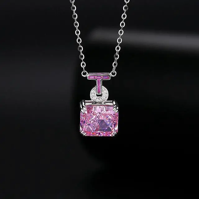 Alt view image 6 of 6 - WAHZAUS S925 Sterling Silver Sweater Chain Style Letter T Necklace High Carbon Diamond Pendant Necklace for Women Wedding Mother's Day Gift