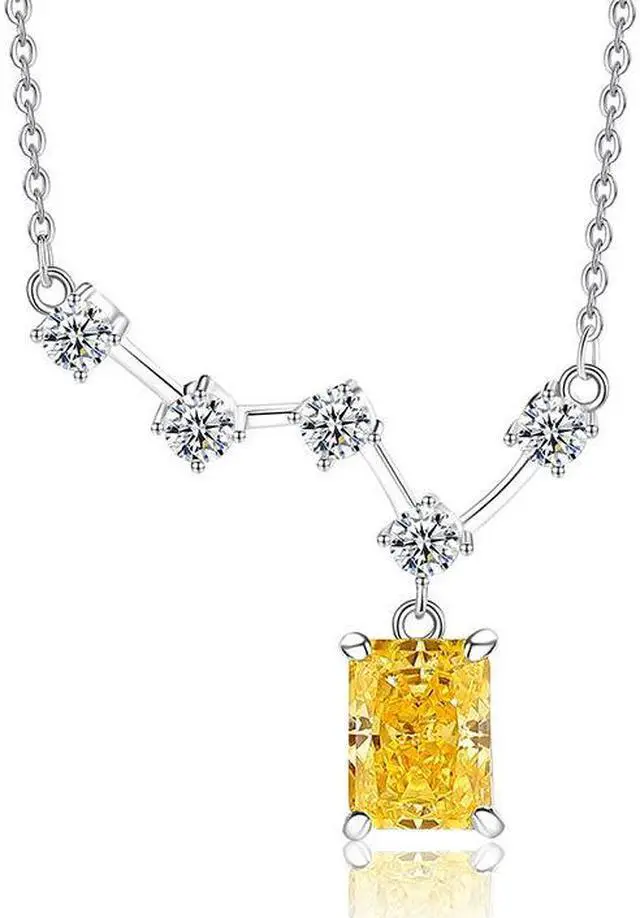 Alt view image 5 of 6 - WAHZAUS Original Design 925 Silver Necklace Elegant Starry Sky-High Carbon Diamond Fashion Pendant Necklace for Women Wedding Mother's Day Gift