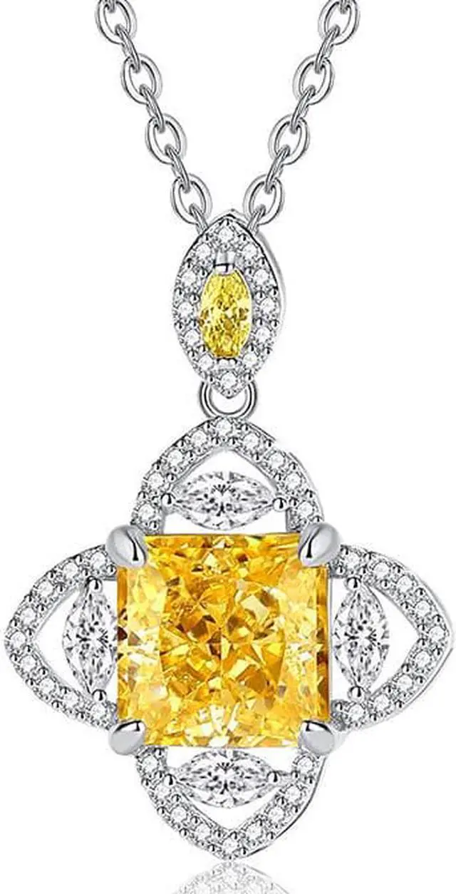 Alt view image 2 of 7 - S925 Sterling Silver Necklace European and American Temperament Four-Angle Star High Carbon Diamond Pendant Fashion High Sense Silver Necklace for Women