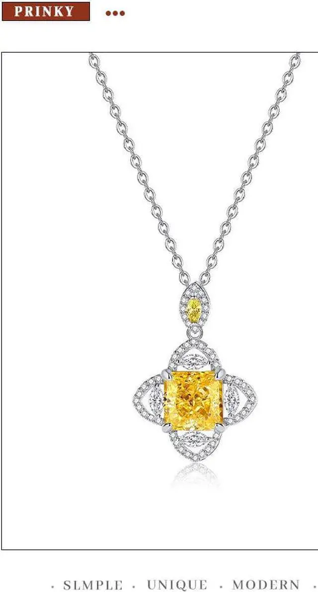 Alt view image 6 of 7 - S925 Sterling Silver Necklace European and American Temperament Four-Angle Star High Carbon Diamond Pendant Fashion High Sense Silver Necklace for Women