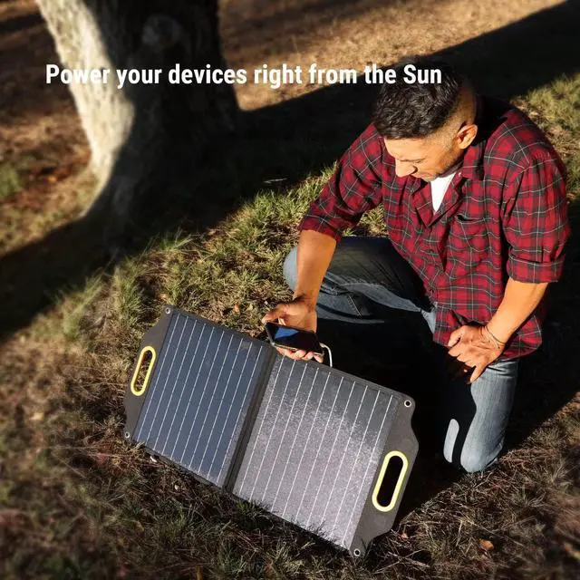 Alt view image 5 of 7 - Powerness 40 Watt Portable Solar Panel with Patented LCD Digital Window, Solar Charger for Camping, Outdoor and RV, Compatible with Jackery, BLUETTI, Anker, Goal Zero Portable Power Stations