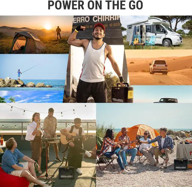 Alt view image 5 of 7 - Powerness 1500W 1536Wh Power Portable Station Solar Generator Lifepo4 Backup Battery for Outdoor Off-Grid RV Camping Fishing BBQ Blackout Emergency