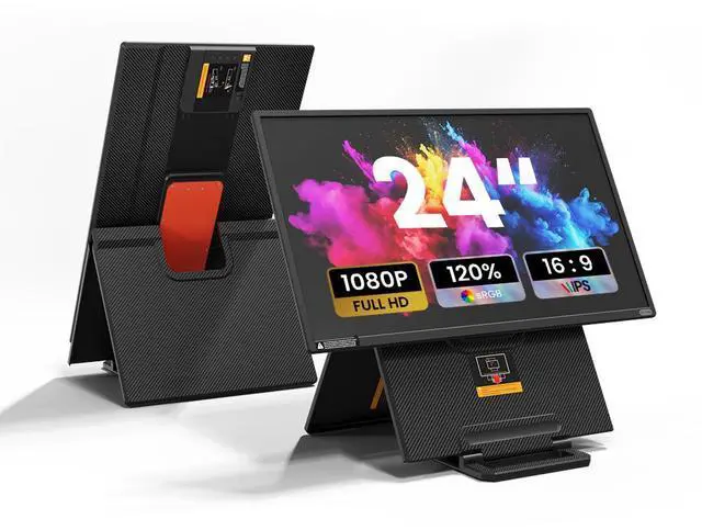 Main image of Hyangin D1 23.8" Laptop Screen Extender  FHD 1080P IPS Monitor, 100Hz, Portable Dual Screen with USB-C, HDMI, HDR, VESA Mount, Foldable Stand, 90° Rotation, for Work, Travel, Gaming, DeX, EMUI, TNT