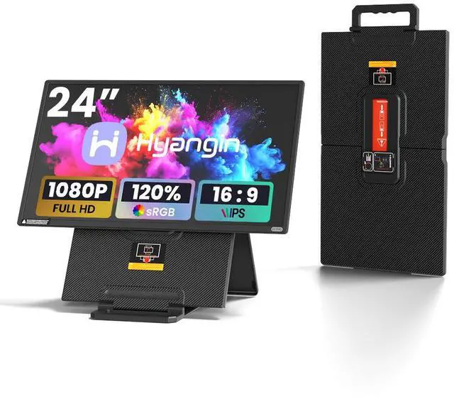 Main image of Hyangin D1 Portable LCD Monitor 23.8" FHD 1080p 100Hz IPS, Ultra-Slim Lightweight Laptop Screen Extender, Foldable & Detachable with USB-C/HDMI, Multi-OS Compatible