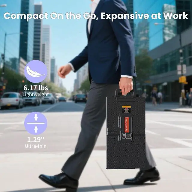 Alt view image 5 of 7 - Hyangin D1 Portable LCD Monitor 23.8" FHD 1080p 100Hz IPS, Ultra-Slim Lightweight Laptop Screen Extender, Foldable & Detachable with USB-C/HDMI, Multi-OS Compatible