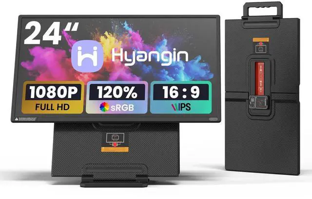 Main image of Hyangin D1 Portable LCD Monitor 23.8" FHD 1080p 100Hz IPS, Ultra-Slim Lightweight Laptop Screen Extender, Foldable & Detachable with USB-C/HDMI, Multi-OS Compatible