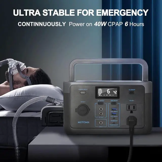 Alt view image 7 of 7 - Portable Power Station 300W Solar Generator LiFePO4 Power Station 299.5Wh with 2*AC & PD60W Bi-directional Outlets Solar Powered Generators Backup Battery for Camping Outdoor CPAP Home(300W)