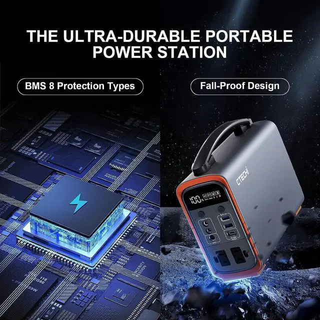 Alt view image 7 of 7 - Portable Power Station, 240Wh Lifepo4 Generators for Home Use, 240W Emergency Power Supply, 75000mAh Outdoor Solar Generator for Travel, Camping, Emergency and CPAP