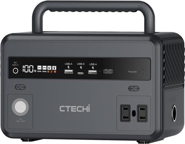CTECHi Portable Power Station 300W with Larger Screen, 299Wh Solar Powered  Generator with LiFePO4 Battery, Battery Power Supply for Home Emergency  Use, Outdoor, CPAP, Camping, Trip and Fishing 